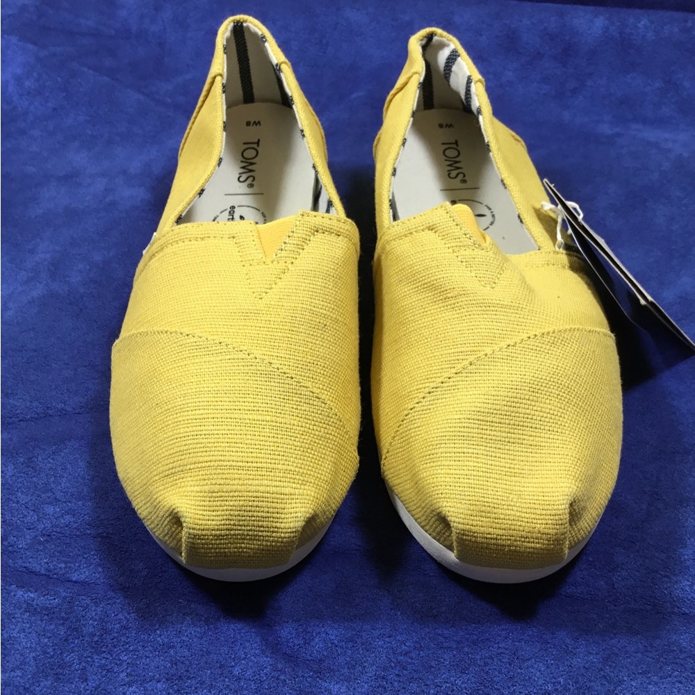 Toms Yellow Canvas Slip-On Shoes SZ 8